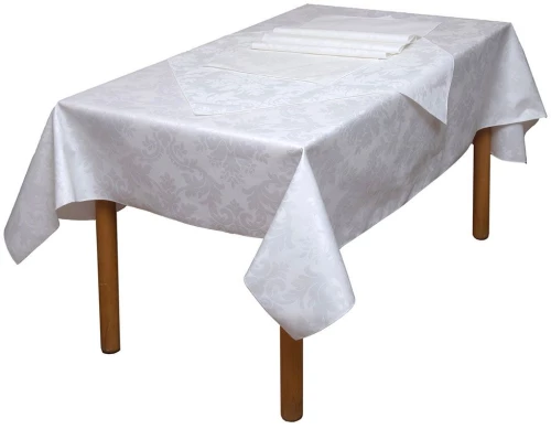 Τραπεζομάντηλο Αλέκιαστο Μπέατρις White Viopros 140Χ140 Βαμβάκι-Πολυέστερ