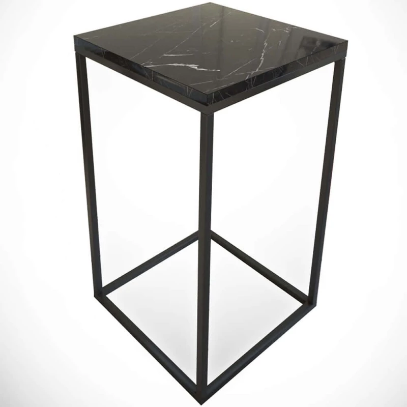 Τραπεζάκι Βοηθητικό Pure 801CMY2866 35x35x62cm Marble Effect Black