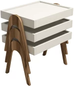 Ζιγκόν Roma (Σετ 3Τμχ) 845HCT2826 53,6x40x64cm Walnut-Cream