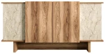 Μπουφές Diana 360ALE1503 180x40x81cm Travertine Beige-Walnut Μοριοσανίδα, Μελαμίνη
