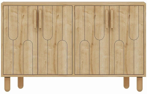 Μπουφές Vincent 327ODS1287 120x29,6x73,6cm Oak Μοριοσανίδα, Μελαμίνη