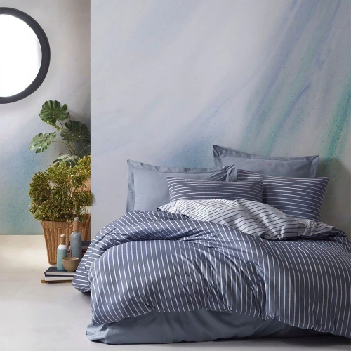 Παπλωματοθήκη Bamboo Με Κατωσέντονο (Σετ 4τμχ) Blue L'Εssentiel Maison Υπέρδιπλo 200x220cm Bamboo, Βαμβάκι