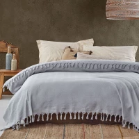 Κουβέρτα Sidney 372VDN1229 Light Grey L'Εssentiel Maison Διπλό 200x230cm Βαμβάκι-Πολυέστερ