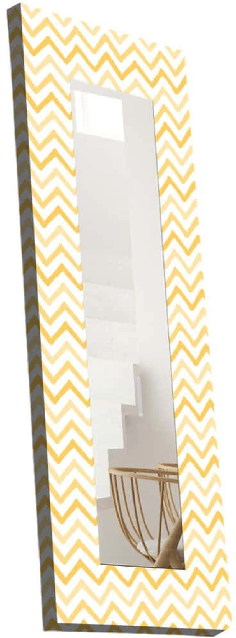 Καθρέπτης Τοίχου 814MVT1108 40x120cm Yellow-White Wallity Ξύλο, Καμβάς