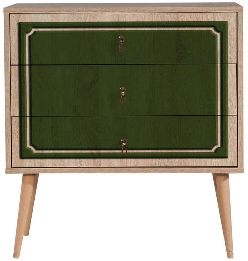 Συρταριέρα Trio 869VEL3439 80x40x90cm Oak-Green