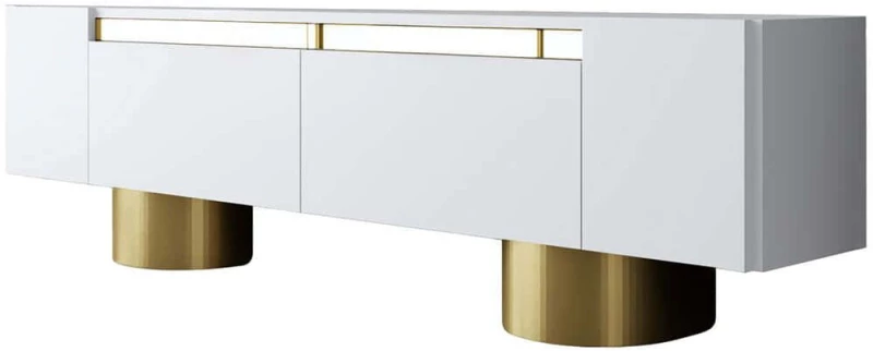 Έπιπλο Τηλεόρασης Bohem 618BLY1261 180x30x50cm White-Gold