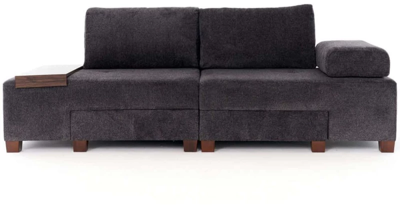 Καναπές - Κρεβάτι Τριθέσιος Perenna Chenille 825BLC4308 233x93x83cm Anthracite