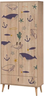 Ντουλάπα Παιδική Δίφυλλη City Gardrop Marin 863SPH4254 80x45x190cm Multi Δίφυλλη