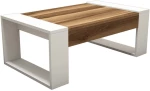 Τραπέζι Σαλονιού Venus 845HCT2818 102x60x37,6cm Walnut-White