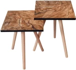 Τραπεζάκια Βοηθητικά (Σετ 2Τμχ) 481LNA2339 35x35x47/42cm Brown