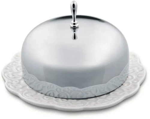 Βουτυριέρα Dressed MW16 Φ12x7,6cm Inox-White Alessi Ανοξείδωτο Ατσάλι