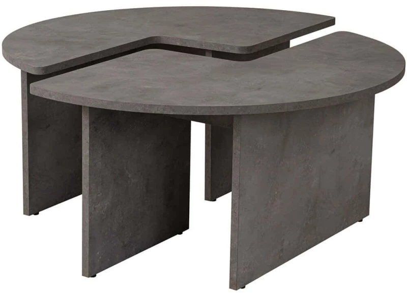 Τραπέζι Σαλονιού Moira 241NRD1407 Φ90x41cm Concrete Grey