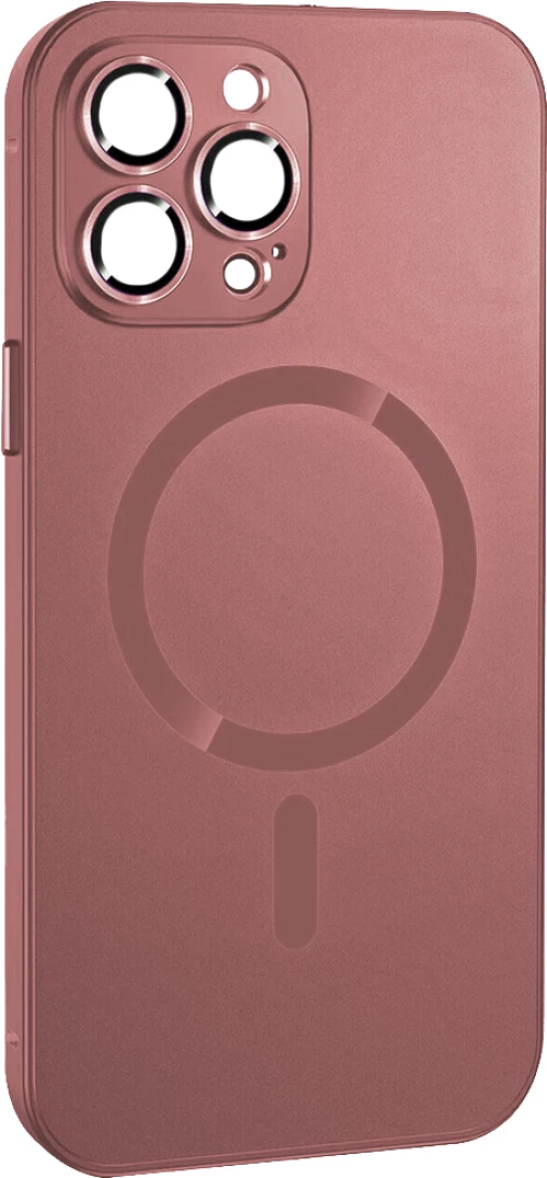 ObaStyle Metal Effect Magnetic Soft Cover Case για Apple iPhone 12 Pro - Ροζ Χρυσό