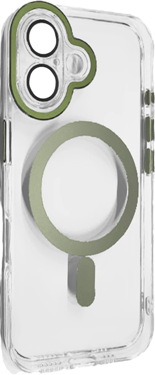 MLK+ Magnetic Clear Cover Case για iPhone 16 - Πράσινο