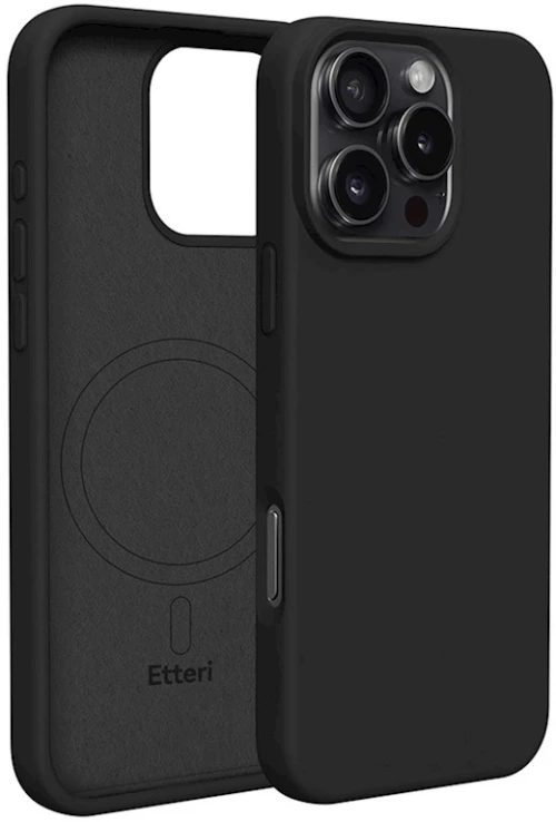 Etteri Silicone Mag case for iPhone 16 Pro Max - Θήκη προστασίας iPhone 16 Pro Max σε Μαύρο Χρώμα