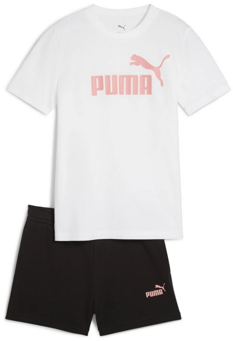 Puma ESS No.1 Logo Tee and Shorts Set G 686307-02 PUMA Λευκό