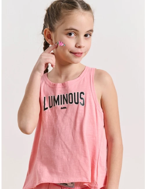 BDTK Παιδική αμάνικη μπλούζα για κορίτσια LUMINOUS MiniMe 1251-705521 1251-705521-00319 BODY TALK Ροζ