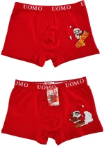 Ανδρικά Χριστουγεννιάτικα Boxer Uomo 2 Pack Κόκκινο 5210-1