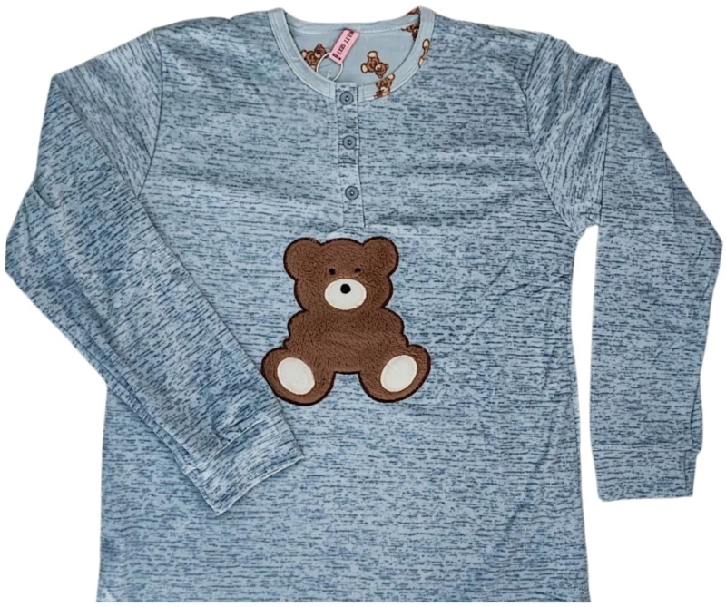 Γυναικείες Βελουτέ Πυτζάμες Lovelx Teddy Bear Γκρι F-2097