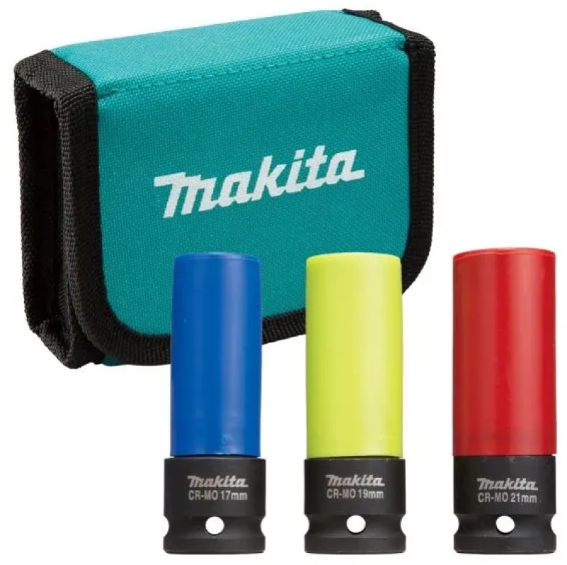 Makita E-12354 Καρυδάκια Εξάγωνα με Καρέ Υποδοχής 1/2" Σετ 3τμχ