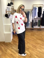 T-SHIRT RED HEARTS ΑΣΠΡΗ S1001625 MONDE S1001625 MONDE
