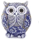 Διακοσμητική κουκουβάγια μπλε Polyresin 10cm syllogi ΗΧ-676-1