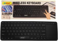 Andowl Q-WK808 Ασύρματο Πληκτρολόγιο με Touchpad Αγγλικό - Μαύρο