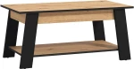Τραπεζάκι Σαλονιού Piave Artisan Oak-Μαύρο Ματ 101x55x47Εκ