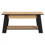Τραπεζάκι Σαλονιού Piave Artisan Oak-Μαύρο Ματ 101x55x47Εκ