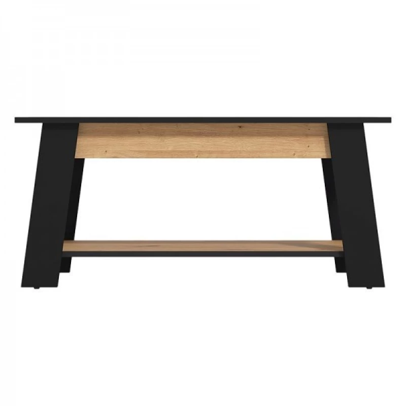 Τραπεζάκι Σαλονιού Piave Artisan Oak-Μαύρο Ματ 101x55x47Εκ