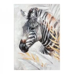 Πίνακας Σε Καμβά Fylliana " Zebra" Γκρι-Μπεζ-Λευκό 70x3x100Εκ