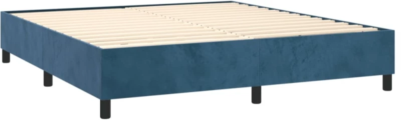 vidaXL Κρεβάτι Boxspring με Στρώμα Σκούρο Μπλε 200x200 εκ. Βελούδινο