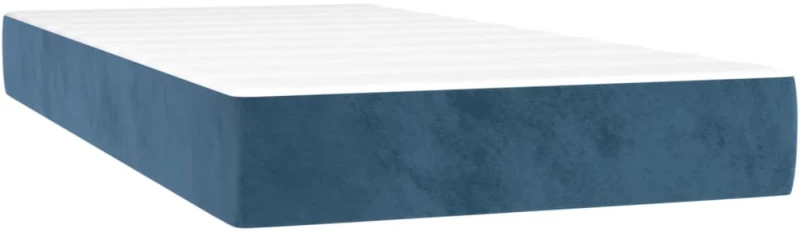 vidaXL Κρεβάτι Boxspring με Στρώμα Σκούρο Μπλε 200x200 εκ. Βελούδινο