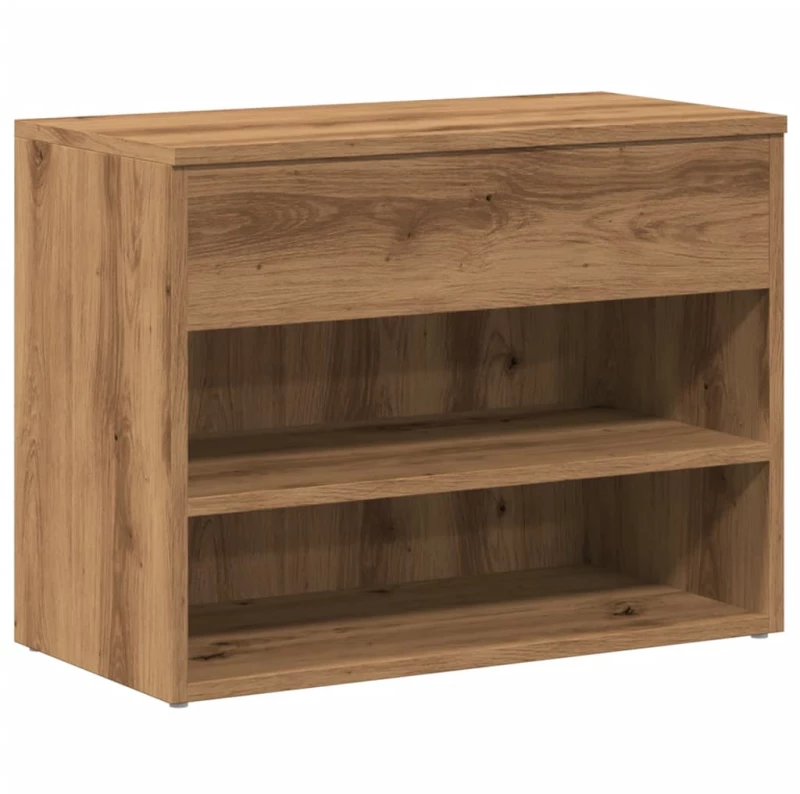 vidaXL Πάγκος Παπουτσιών τεχνίτης Δρυς 60x30x45 εκ. Επεξεργασμένο Ξύλο
