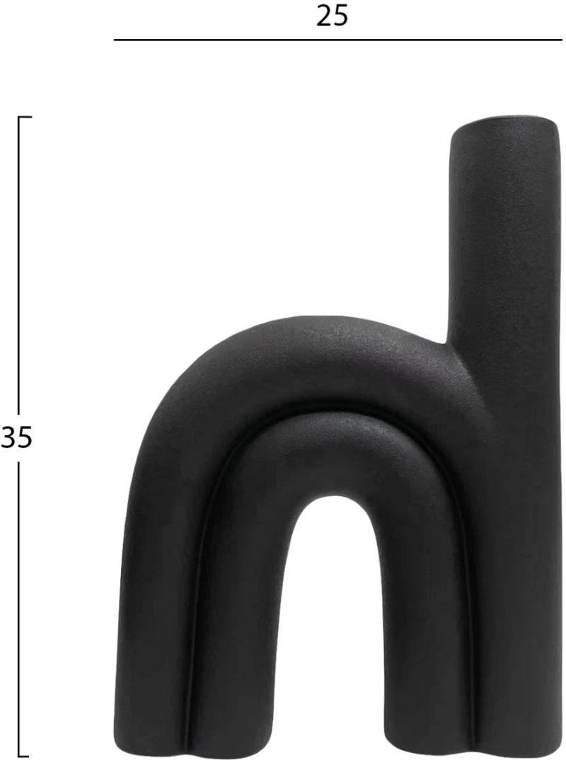 ΕΠΙΤΡΑΠΕΖΙΟ ΚΕΡΑΜΙΚΟ ΔΙΑΚΟΣΜΗΤΙΚΟ ARCON HM4638.02 ΜΑΥΡΟ ΜΑΤ 25,5x6x34Υεκ