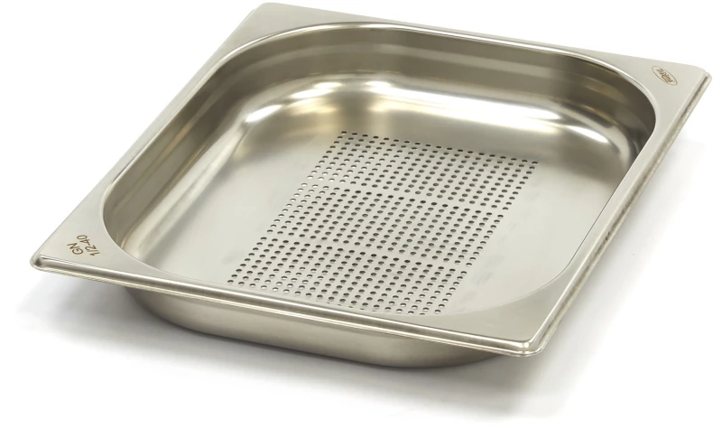 Gastronorm Container - 1/2 GN - 4cm Deep - Stainless Steel - Perforated