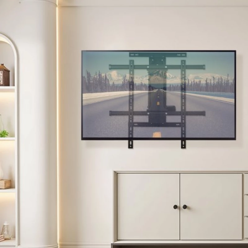 VEVOR Motorized TV Wall Mount, 32-65 in Electric Fireplace TV Wall Mount Black