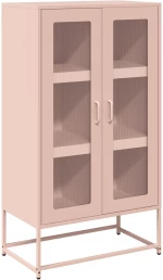 vidaXL Highboard Ροζ 68x39x123 cm Ατσάλι