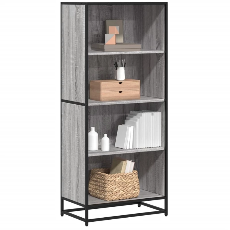 vidaXL Βιβλιοθήκη Γκρι Sonoma 60x35x139 cm Ξύλινη κατασκευή