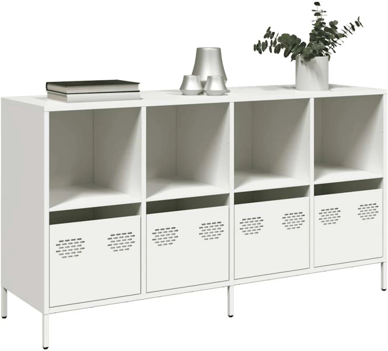 vidaXL Sideboard Λευκό 135x39x73,5 cm Ατσάλι ψυχρής έλασης