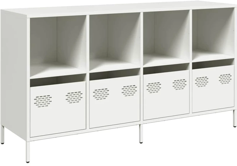 vidaXL Sideboard Λευκό 135x39x73,5 cm Ατσάλι ψυχρής έλασης