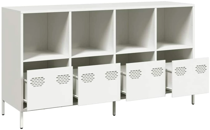 vidaXL Sideboard Λευκό 135x39x73,5 cm Ατσάλι ψυχρής έλασης
