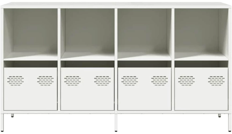 vidaXL Sideboard Λευκό 135x39x73,5 cm Ατσάλι ψυχρής έλασης