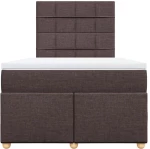 vidaXL Κρεβάτι Boxspring με Στρώμα Σκούρο Καφέ 120x190 εκ Υφασμάτινο