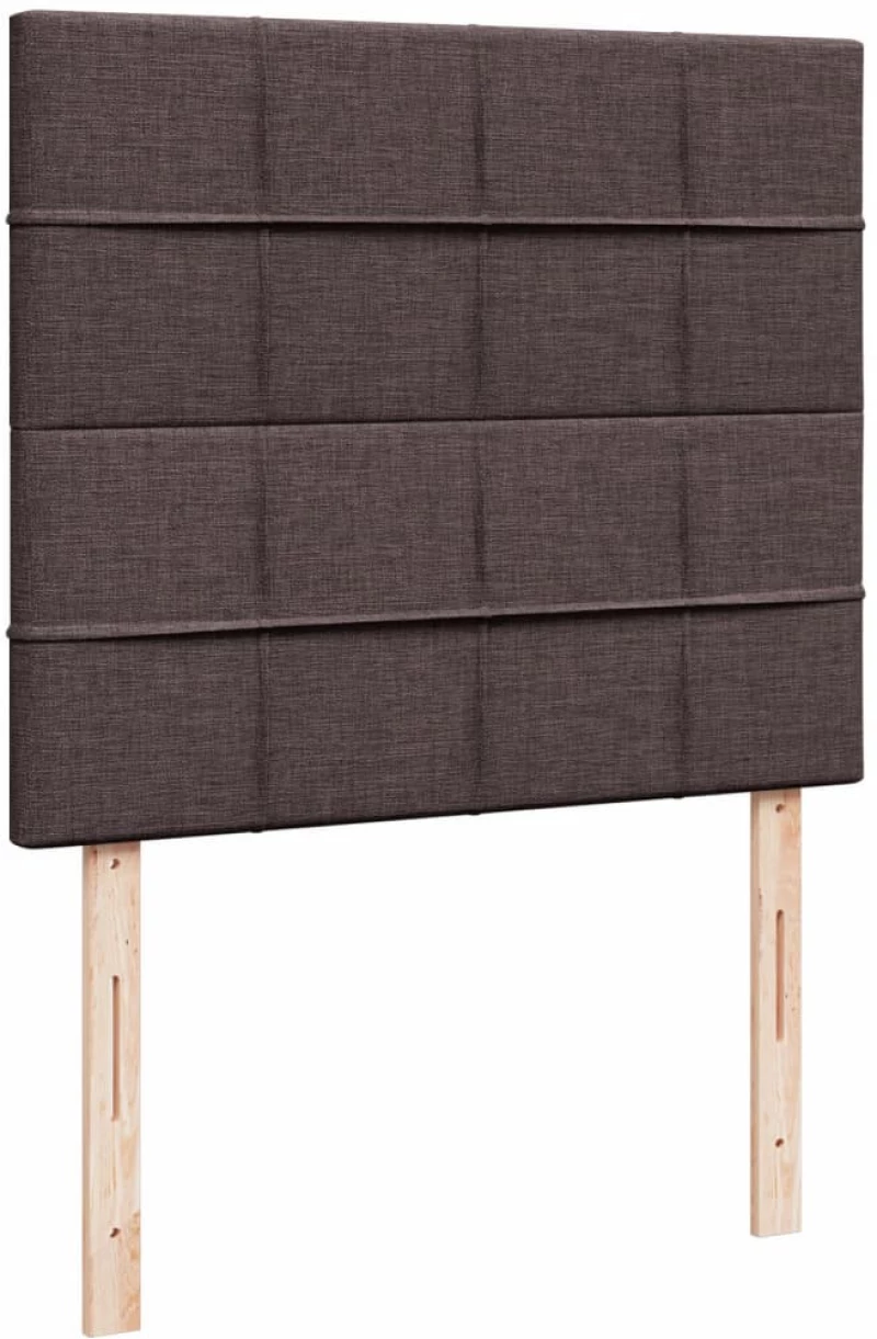 vidaXL Κρεβάτι Boxspring με Στρώμα Σκούρο Καφέ 120x190 εκ Υφασμάτινο