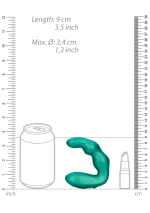 Bent Vibrating Prostate Massager with Remote Control - Metallic Green