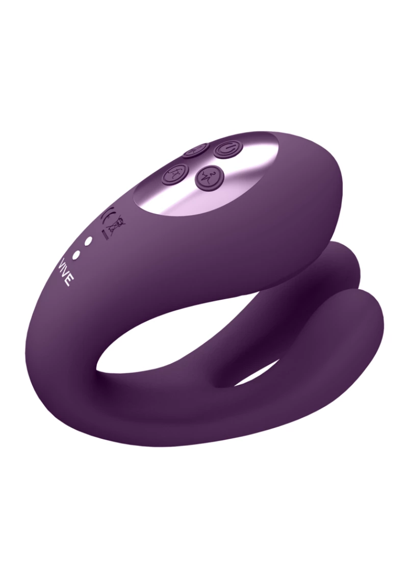 Yoko - Triple Action Vibrator Dual Prongs with Clitoral Pulse Wave Purple