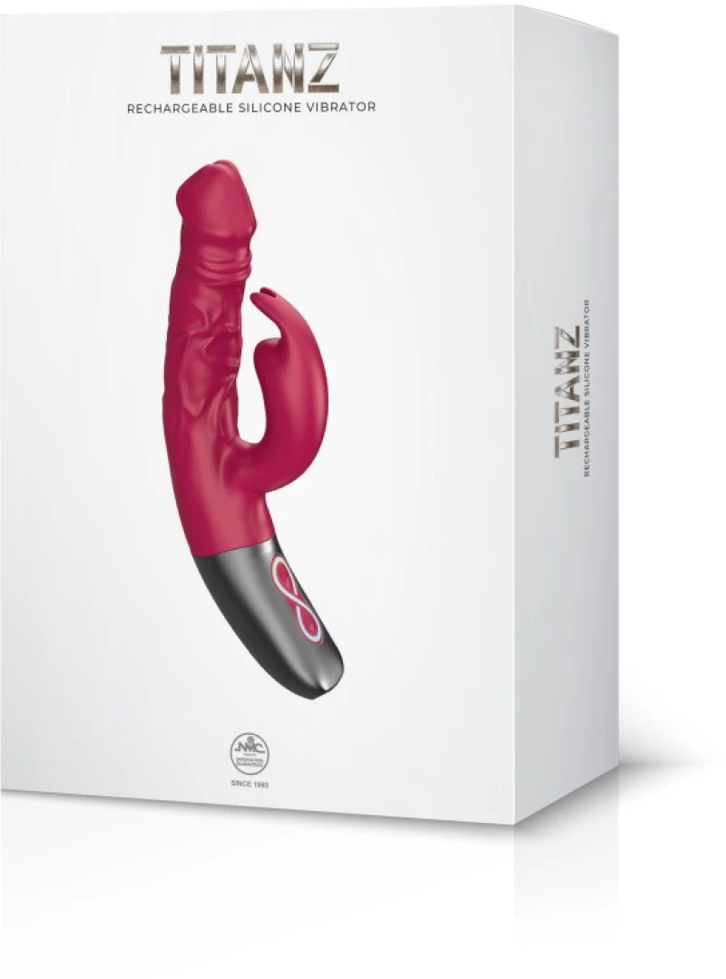 TITANZ 7 SILICONE RECHARGEABLE VIBRATOR PINK