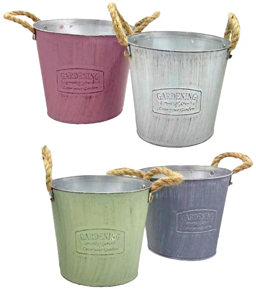 Γλαστράκι-Κασπώ Μεταλλικό Gardening Φ16x14cm Homie 423089 - ΛΑΧΑΝΙ