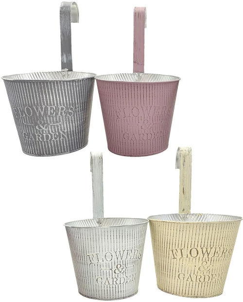 Γλαστράκι-Κασπώ Κρεμαστό Μεταλλικό Flowers & Garden Φ16x14xcm Homie 423090 - ΑΣΠΡΟ